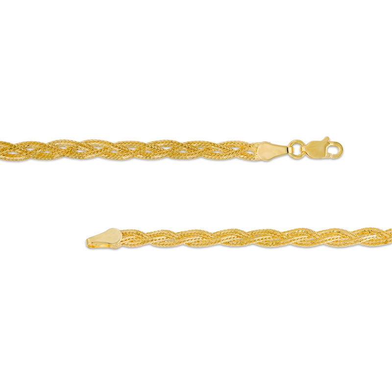 Braided Foxtail Anklet in 14K Gold - 10"