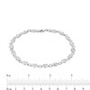 Thumbnail Image 3 of Diamond-Cut Heart Stampato Anklet in 14K White Gold - 10"