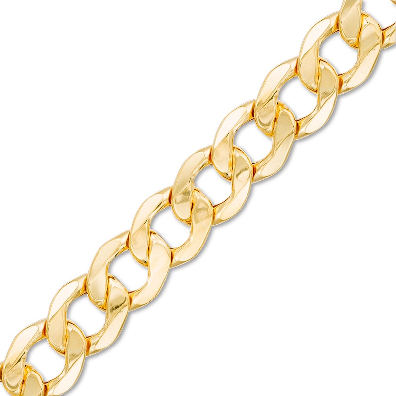 Main Image 1 of 11.3mm Curb Chain Bracelet in 10K Gold - 9"