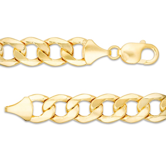 11.3mm Curb Chain Bracelet in 10K Gold - 9"