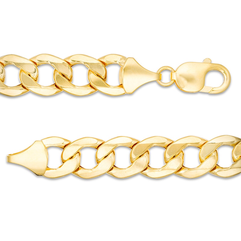 Main Image 3 of 11.3mm Curb Chain Bracelet in 10K Gold - 9"