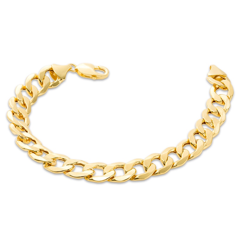 Main Image 4 of 11.3mm Curb Chain Bracelet in 10K Gold - 9"