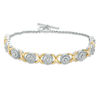 Thumbnail Image 1 of 1/4 CT. T.W. Composite Diamond "XO" Bracelet in Sterling Silver and 10K Gold - 7.25"