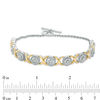 Thumbnail Image 2 of 1/4 CT. T.W. Composite Diamond "XO" Bracelet in Sterling Silver and 10K Gold - 7.25"