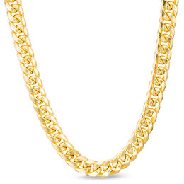 Zales Men's 19-5/8 Ct. T.W. Diamond Cuban Link Chain Necklace in 14K Gold – 24