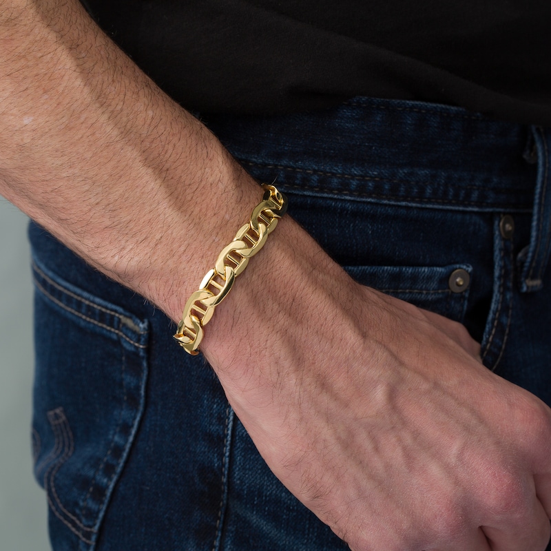 Main Image 2 of 10.3mm Mariner Link Chain Bracelet in 10K Gold - 9"