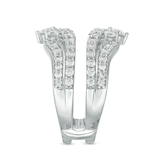 1-1/2 CT. T.w. Diamond Multi-Row Tiara-Style Solitaire Enhancer in 14K White Gold