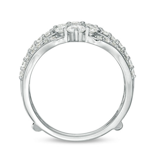 1-1/2 CT. T.w. Diamond Multi-Row Tiara-Style Solitaire Enhancer in 14K White Gold