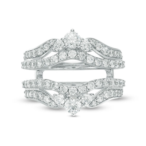 1-1/2 CT. T.w. Diamond Multi-Row Tiara-Style Solitaire Enhancer in 14K White Gold