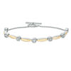 Thumbnail Image 1 of 1/4 CT. T.W. Composite Diamond Station Bracelet in Sterling Silver and 10K Gold - 7.25"