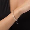 Thumbnail Image 2 of 1/4 CT. T.W. Composite Diamond Station Bracelet in Sterling Silver and 10K Gold - 7.25"