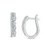 Thumbnail Image 1 of 1/4 CT. T.W. Diamond Double Hoop Earrings in 10K White Gold