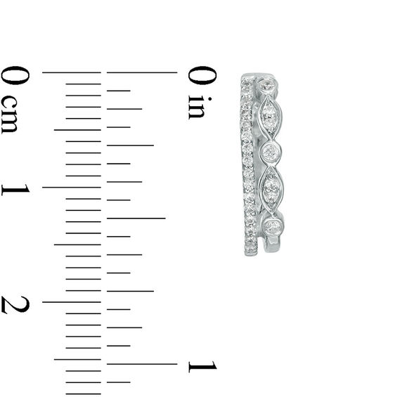 1/4 CT. T.w. Diamond Double Hoop Earrings in 10K White Gold