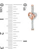 Thumbnail Image 3 of 1/8 CT. T.W. Diamond Heart Knot Hoop Earrings in 10K Rose Gold