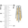 Thumbnail Image 3 of 1/4 CT. T.W. Diamond Layered Hoop Earrings in Sterling Silver and 10K Gold