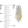 Thumbnail Image 2 of 1/4 CT. T.W. Diamond Layered Hoop Earrings in Sterling Silver and 10K Gold