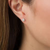 Thumbnail Image 2 of 3/4 CT. T.W. Certified Diamond Solitaire Stud Earrings in 14K White Gold (I/SI2)