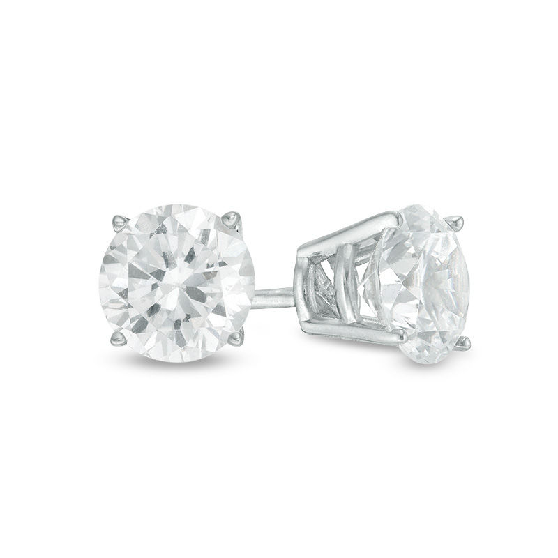 Main Image 1 of 1 CT. T.W. Certified Diamond Solitaire Stud Earrings in 14K White Gold (I/SI2)