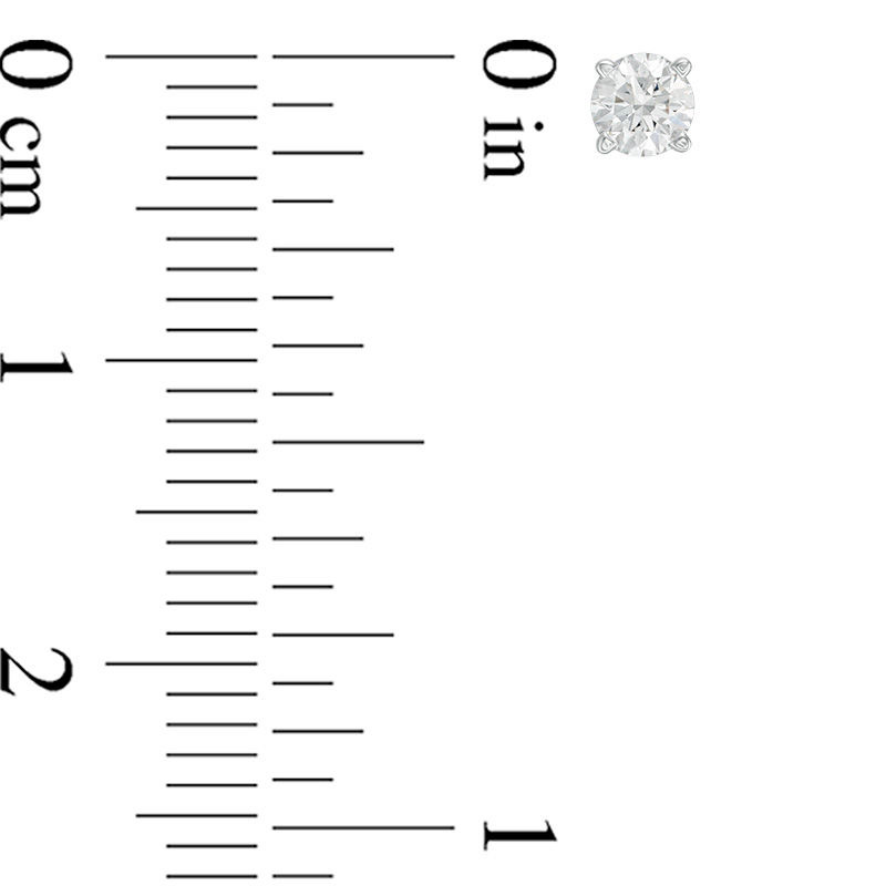 Main Image 3 of 1/4 CT. T.W. Certified Diamond Solitaire Stud Earrings in 14K White Gold (I/SI2)