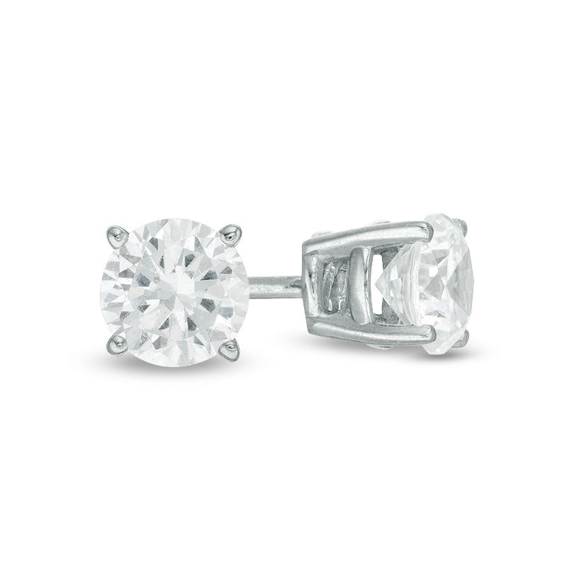 1/2 CT. T.W. Certified Diamond Solitaire Stud Earrings in 14K White ...