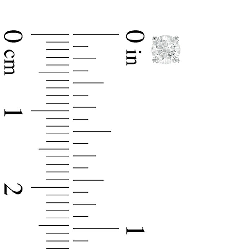 Main Image 3 of 1/2 CT. T.W. Certified Diamond Solitaire Stud Earrings in 14K White Gold (I/SI2)