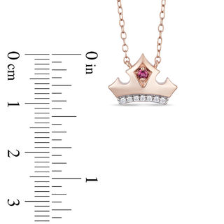 Enchanted Disney Aurora Pink Topaz and 1/20 CT. T.W. Diamond Crown