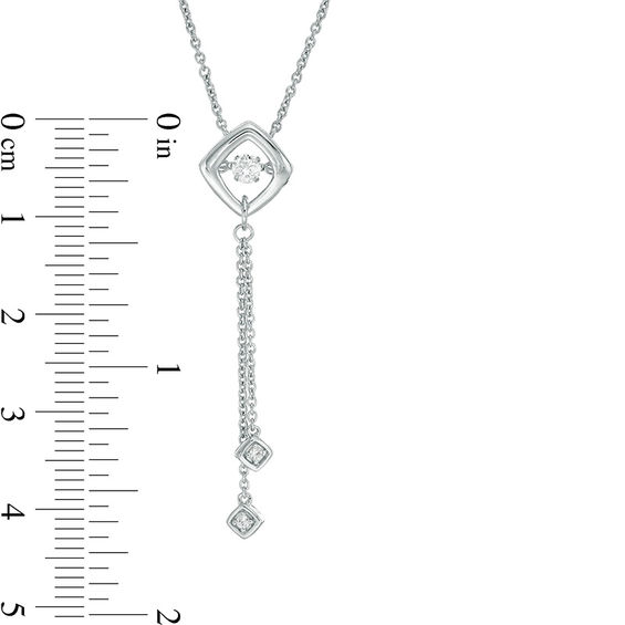 Unstoppable Love™ 1/8 CT. T.W. Diamond Tilted Cushion Frame Lariat-Style Necklace in Sterling Silver Unstoppable Love™ 1/8 CT. T.W. Diamond Tilted Cushion Frame Lariat-Style Necklace in Sterling Silver
