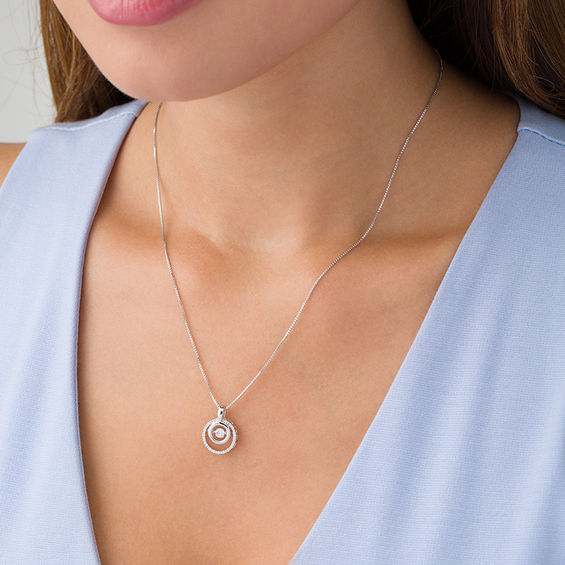Unstoppable Love™ 1/4 CT. T.W. Diamond Double Circle Pendant in Sterling Silver Unstoppable Love™ 1/4 CT. T.W. Diamond Double Circle Pendant in Sterling Silver