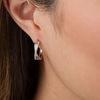Thumbnail Image 2 of 1/10 CT. T.W. Diamond Crossover Hoop Earrings in 10K White Gold