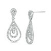 Thumbnail Image 1 of 1/2 CT. T.W. Diamond Layered Teardrop Earrings 10K White Gold