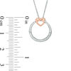 Thumbnail Image 3 of 1/20 CT. T.W. Diamond Open Circle Heart Knot Pendant in Sterling Silver and 10K Rose Gold