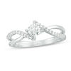 Thumbnail Image 1 of 1/2 CT. T.W. Diamond Bypass Crossover Shank Engagement Ring in 10K White Gold