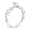 Thumbnail Image 3 of 1/2 CT. T.W. Diamond Bypass Crossover Shank Engagement Ring in 10K White Gold