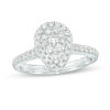 Thumbnail Image 1 of 3/4 CT. T.W. Composite Diamond Pear-Shaped Frame Engagement Ring in 10K White Gold