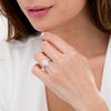 Thumbnail Image 2 of 3/4 CT. T.W. Composite Diamond Pear-Shaped Frame Engagement Ring in 10K White Gold