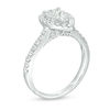 Thumbnail Image 3 of 3/4 CT. T.W. Composite Diamond Pear-Shaped Frame Engagement Ring in 10K White Gold