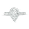 Thumbnail Image 4 of 3/4 CT. T.W. Composite Diamond Pear-Shaped Frame Engagement Ring in 10K White Gold