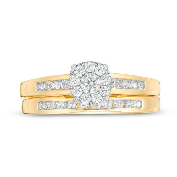 1/2 CT. T.w. Diamond Frame Bridal Set in 10K Gold