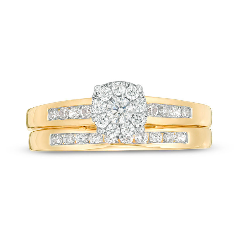 Main Image 4 of 1/2 CT. T.W. Diamond Frame Bridal Set in 10K Gold