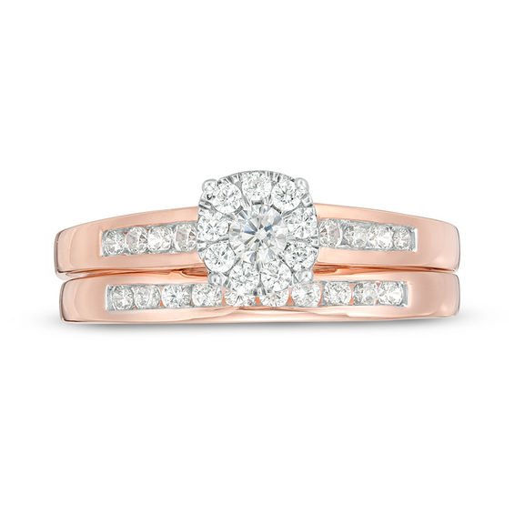 1/2 CT. T.w. Diamond Frame Bridal Set in 10K Rose Gold