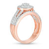 1 CT. T.W. Diamond Double Frame Multi-Row Engagement Ring in 14K Rose Gold