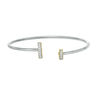 Thumbnail Image 1 of 1/8 CT. T.W. Diamond Double-Bar Open Flex Bangle in Sterling Silver and 10K Gold