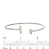 Thumbnail Image 3 of 1/8 CT. T.W. Diamond Double-Bar Open Flex Bangle in Sterling Silver and 10K Gold