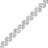 Thumbnail Image 1 of 1/2 CT. T.W. Diamond "S" Bracelet in Sterling Silver - 7.25"