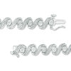 Thumbnail Image 3 of 1/2 CT. T.W. Diamond "S" Bracelet in Sterling Silver - 7.25"