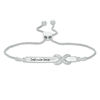 Thumbnail Image 1 of 1/20 CT. T.W. Diamond "Infinite Love" Bar Bolo Bracelet in Sterling Silver - 9.5"