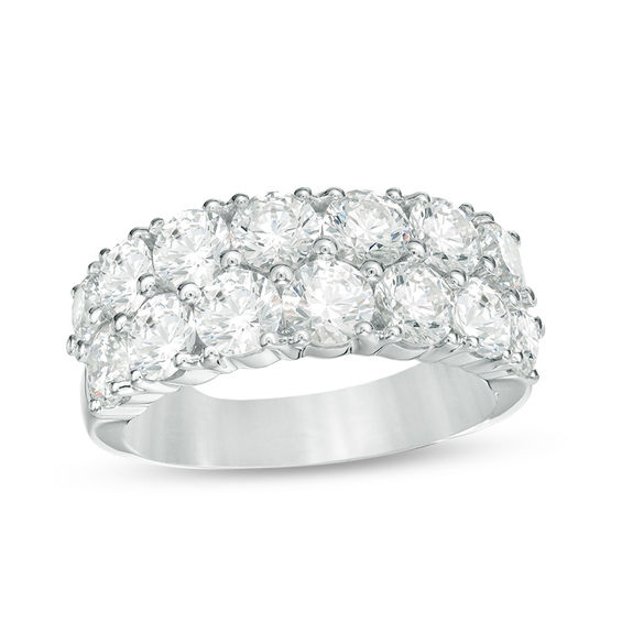 3 CT. T.w. Diamond Double Row Anniversary Band in 10K White Gold