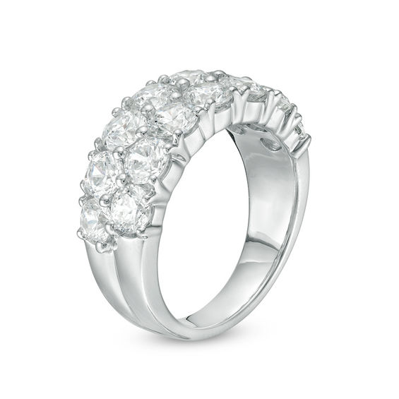 3 CT. T.w. Diamond Double Row Anniversary Band in 10K White Gold
