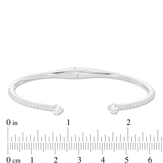4.0mm Lab-Created White Sapphire Cuff in Sterling Silver