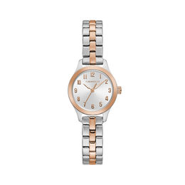 Ladies' Caravelle by Bulova Two-Tone Watch with Silver-Tone Dial (Model: 45L175)